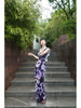 Purple Man Die Dream Skirt Rosemary Trumpet Flower Mysterious and Elegant Retro Chinese Split Maxi Dress