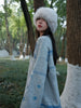 Fairy Light Blue Dress Sweet Retro Soft Handmade Crocheted New Chinese Style Forest Lazy Sweater