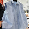 Plus Size Summer Casual Sleeveless Relaxed Fit Shirt Fits 331 lb