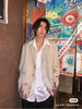 Mud Halo Shibori Suit Turmeric Loose Handmade Flame Silhouette Blazer + Trousers