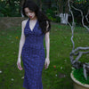 October Wind Skirt Grape Purple New Chinese Style Resort Island Retro Floral Whitening Dress