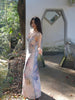 Ji Gray 'Tan' Skirt Soft and Cozy Vintage and Gentle Spaghetti Strap Floral Slim-Fit Waist-Cinching Mermaid Dress