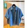 Plus Size Women's Summer Casual Denim Short-Sleeve Relaxed Fit Shirt Fits 331 lb