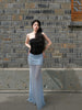 Gap Light Binding Wave Skirt Sea Salt Sky Blue Mesh Bustier Wrap Hip Mermaid Tail Vacation Style Retro Set