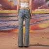 American Light Blue Washed Low-Rise Slim Fit Bootcut Jeans Straight Leg Pants