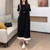 Plus Size Women's Summer Elegant Patchwork Dress Fits 276 lb