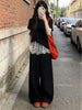 Plus Size Women's Summer New-Style Lace Patchwork Relaxed Fit Two-Piece Set Fits 331 lb