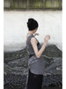 Jian Ma Wrapped Long Dress Cool Gray Linen and Cotton Raindrop Shawl New Chinese Style Layered Black