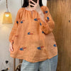 Plus Size Summer Casual Embroidered Shirt Fits 331 lb