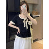 Plus Size Women's Summer French-Style Vintage Puff-Sleeve Relaxed Fit Shirt Fits 331 lb