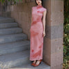 Crimson Smoke Embellished Jade Skirt Pink and Black Beauty Classical New Chinese Style Elegant Retro Slim Strapless Dress