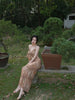 Mo Riyecha Skirt Hong Kong Style Retro Hollow Leopard Print New Chinese Vacation Halter Backless Set
