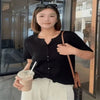 Plus Size Women's Summer Knitted Short-Sleeve Cardigan Fits 331 lb