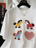 Plus Size Women's Summer Embroidered Short-Sleeve Relaxed Fit T-Shirt Fits 331 lb