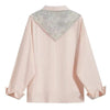 Plus Size Women's Elegant Design Patchwork Shirt Fits 331 lb