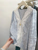 Plus Size Women's Summer Casual Lace Patchwork Long-Sleeve Relaxed Fit Shirt Fits 331 lb