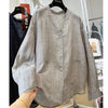 Plus Size Women's Lace Long-Sleeve Relaxed Fit Shirt Fits 331 lb
