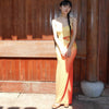 Sunset Dirty Orange Skirt Hanxia Beach Flower Gradient Mermaid Vacation Strap Dress
