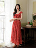 Goddess-level vacation-ready floral dress that flatters slims and exudes elegance