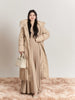 Ballet Teacher Detachable Scarf Pearl Button V-neck Dress Elegant Temperament Slim Fit