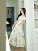 Highly recommends the Fei brand dress with irregular prints exuding a gentle and elegant charm