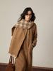 Wool Mid-century Collection Korean Drama Female Lead Gentle Temperament Wool Coat with Built-in Scarf