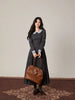 Piano Lesson French Doll Collar Waist-Hugging Mid-Length British Style Dress for Women Autumn