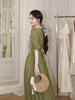 Summer Moss Linen and Lace Delicate Fresh and Gentle Design Dress