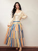 Chiang Mai Limited Thailand Randç©¿æ­Vacation Color Striped Retro Skirt
