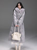 Lily Customized Lace Waist-Cinching White Duck Down Long Puffer Jacket