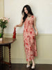 Dry Rose French Gentle Style V-neck Floral Chiffon Slim Mature Women's Dress
