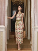 Bicheng Chun Qu All-Cotton New Chinese Style Heavy 3D Embroidery CrÃªpe Acetate Ruched Spliced Dress