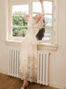 Understanding Flower Gentle Ambience Positioning Embroidery Waist-Cinching Strap Twist Knot Dress
