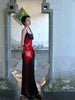 Dark Night Crimson Skirt Red Rhythm Exquisite Dream Retro Floral New Chinese Style Halter Dress