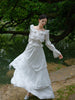 Wudao Ting Song Two-Piece Long-Sleeve Lace Set in White Original New Chinese Classical Palace Style Design
