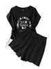 Plus Size Women's Summer Casual Short-Sleeve Relaxed Fit Two-Piece Set Fits 331 lb