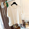 Plus Size Women's Summer Patchwork Mesh Short-Sleeve T-Shirt Fits 331 lb