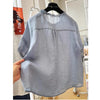 Plus Size Women's Summer French-Style Elegant Casual Short-Sleeve Relaxed Fit Shirt Fits 331 lb