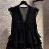 Plus Size Summer New-Style Design Patchwork Chiffon Sleeveless Relaxed Fit Shirt Fits 331 lb