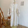 Plus Size Women's Casual Embroidered Long-Sleeve Relaxed Fit Dress Fits 331 lb