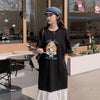 Plus Size Women's Summer New-Style Lace Patchwork Short-Sleeve Relaxed Fit Dress Fits 331 lb
