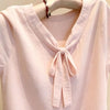 Plus Size Women's Summer New-Style Bow Short-Sleeve Relaxed Fit T-Shirt Fits 331 lb