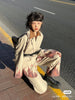 Mud Halo Shibori Suit Turmeric Loose Handmade Flame Silhouette Blazer + Trousers