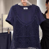 Plus Size Women's Summer French-Style New-Style Casual Lace Short-Sleeve Two-Piece Set Fits 331 lb