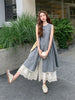 Plus Size Women's Summer Lace Patchwork Sleeveless Relaxed Fit Dress Fits 331 lb