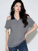 Plus Size Women's Summer Casual Knitted Short-Sleeve Relaxed Fit Sweater Fits 88-331 lb