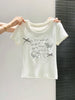 Plus Size Women's Summer Casual Bow Printed Short-Sleeve T-Shirt Fits 331 lb