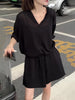 Plus Size Women's Summer Elegant Long-Sleeve Two-Piece Set Fits 331 lb