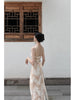 Apricot Dew Moonlight Dress - Gentle and Elegant Chinese Bow Tie Backless Strap Long