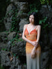 Ling Wu Mi Die Skirt Orange and Blue Gradient Romantic Atmosphere Cool Mesh New Chinese Style Halter Dress